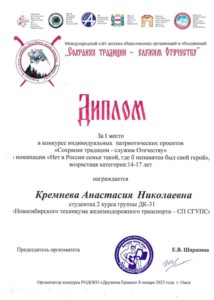 Диплом Кремневой